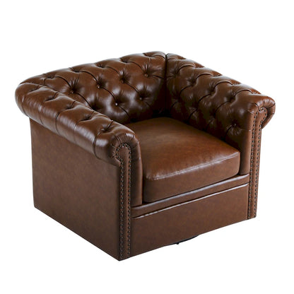 Christopher Knight Home - Chesterfield Swivel Club Chair with Deep Button Tufting and 360-Degree Rotation