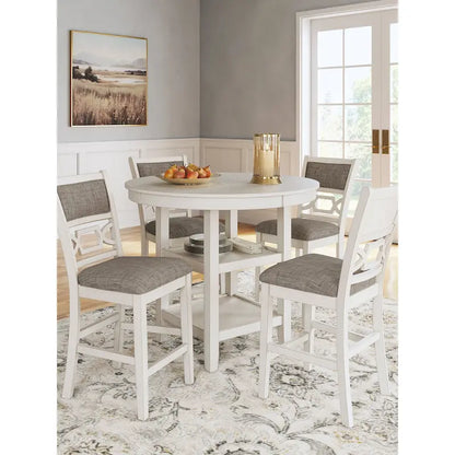 Signature Design by Ashley Erinberg White/Gray Dining Counter Table Set (Set of 5)