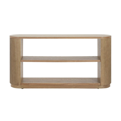 Modern Entryway Console Table - Slim Sofa Table with Open Shelf & Elegant Wood Grain, Multi-Functional Hallway Table