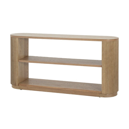 Modern Entryway Console Table - Slim Sofa Table with Open Shelf & Elegant Wood Grain, Multi-Functional Hallway Table