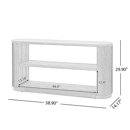 Modern Entryway Console Table - Slim Sofa Table with Open Shelf & Elegant Wood Grain, Multi-Functional Hallway Table