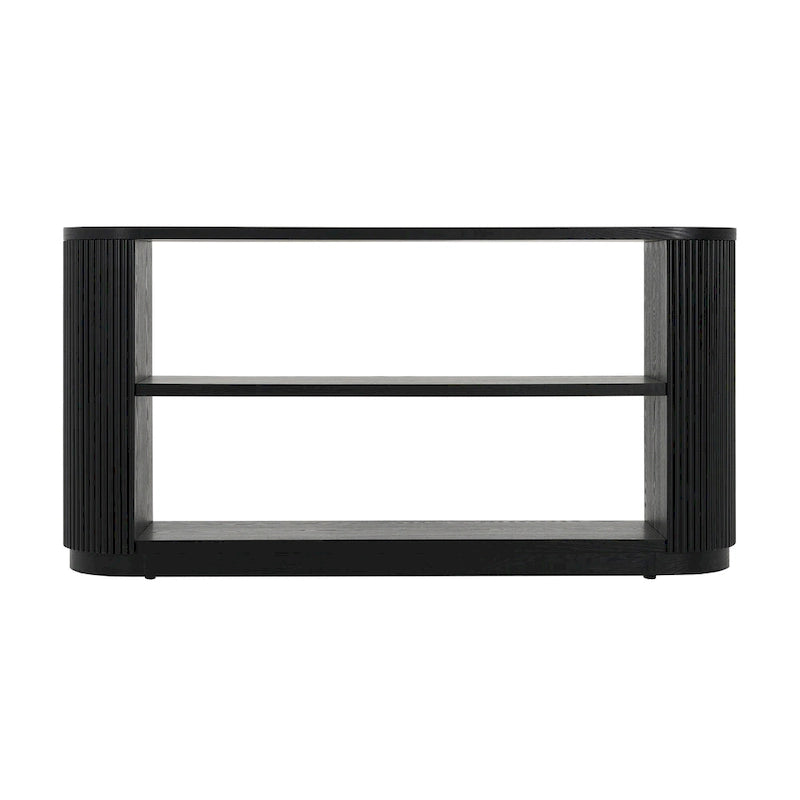 Modern Entryway Console Table - Slim Sofa Table with Open Shelf & Elegant Wood Grain, Multi-Functional Hallway Table