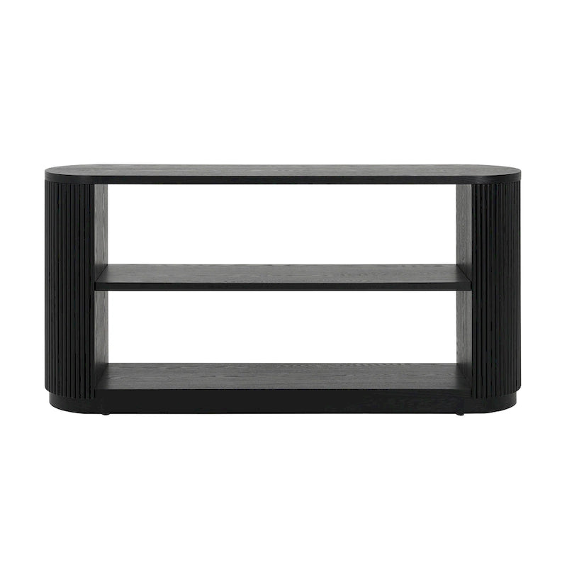 Modern Entryway Console Table - Slim Sofa Table with Open Shelf & Elegant Wood Grain, Multi-Functional Hallway Table