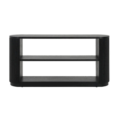 Modern Entryway Console Table - Slim Sofa Table with Open Shelf & Elegant Wood Grain, Multi-Functional Hallway Table