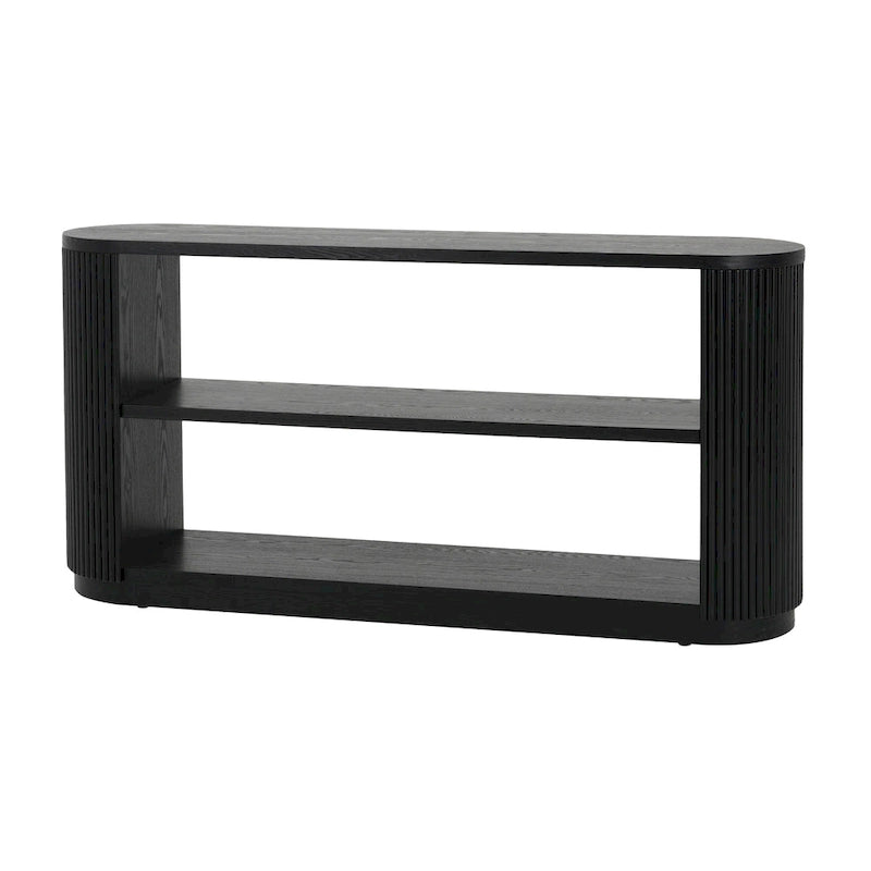 Modern Entryway Console Table - Slim Sofa Table with Open Shelf & Elegant Wood Grain, Multi-Functional Hallway Table