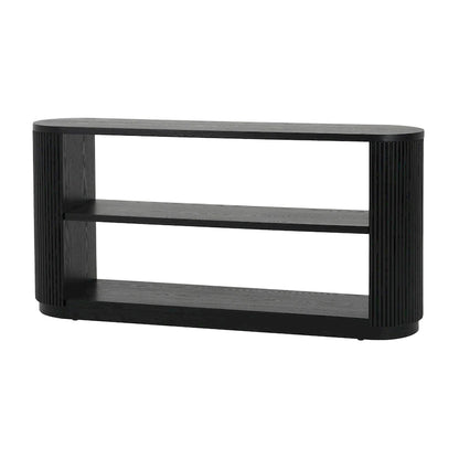 Modern Entryway Console Table - Slim Sofa Table with Open Shelf & Elegant Wood Grain, Multi-Functional Hallway Table