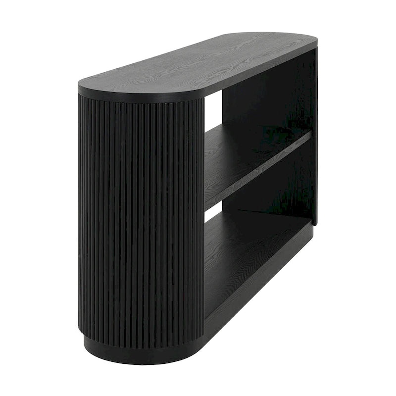 Modern Entryway Console Table - Slim Sofa Table with Open Shelf & Elegant Wood Grain, Multi-Functional Hallway Table