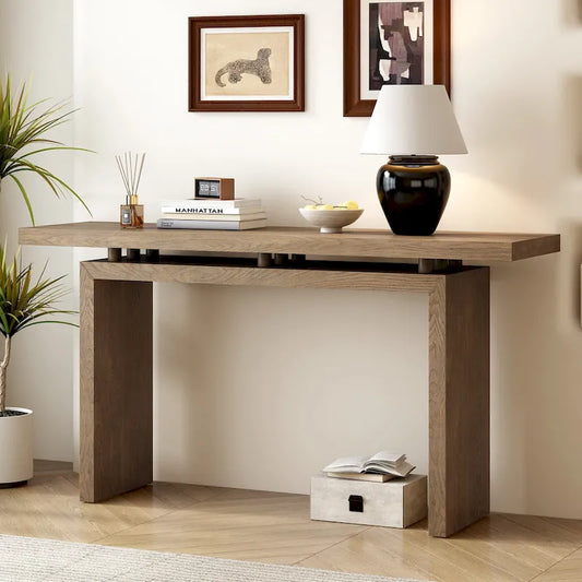 59 Floating Console Table with Ash Veneer