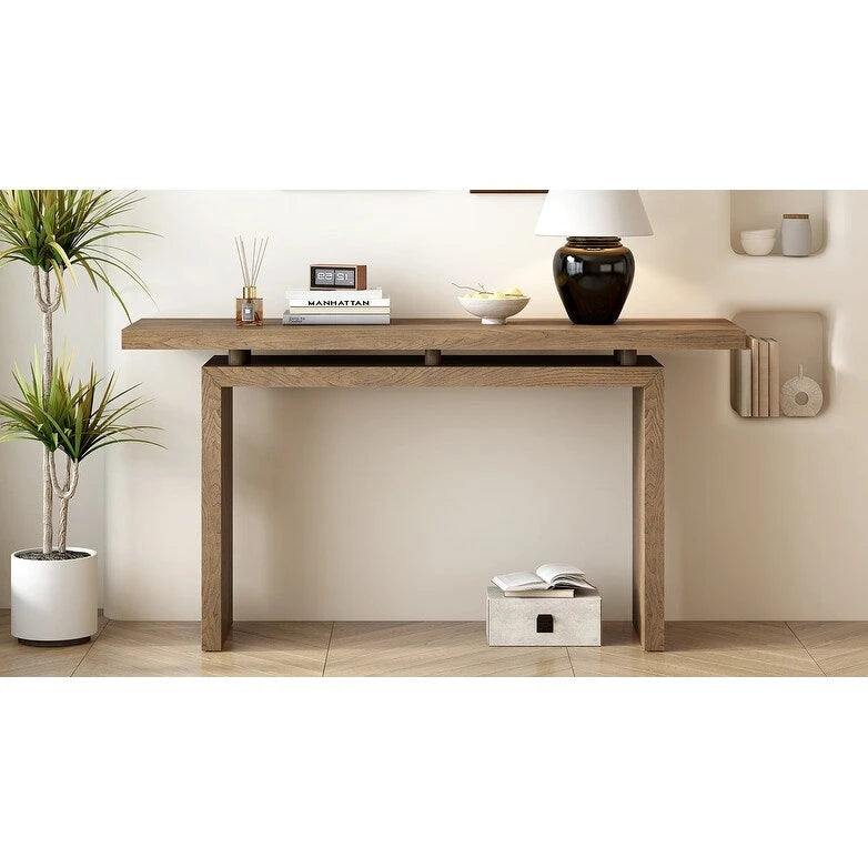 59 Floating Console Table with Ash Veneer