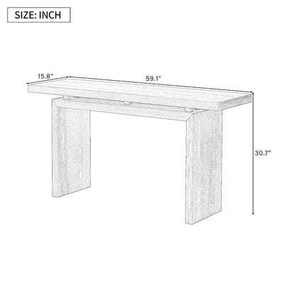 59 Floating Console Table with Ash Veneer