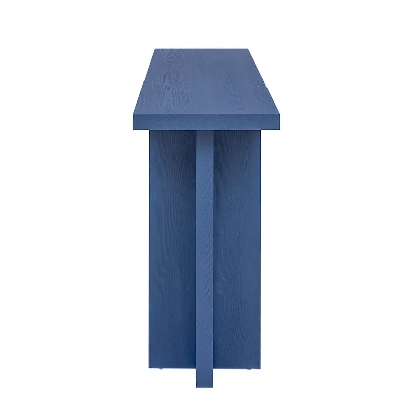 Roomfitters Vintage-Inspired Console Table, Ash Wood Veneer with T-Leg Design for Study, Entryway, Hallway, Living Room