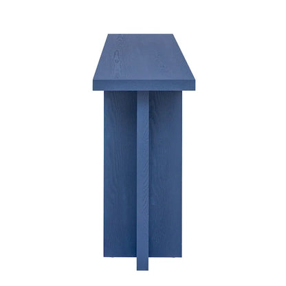 Roomfitters Vintage-Inspired Console Table, Ash Wood Veneer with T-Leg Design for Study, Entryway, Hallway, Living Room