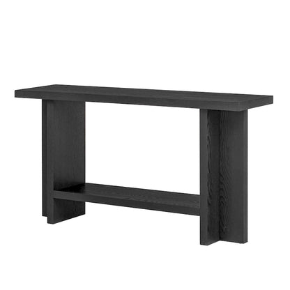 Roomfitters Vintage-Inspired Console Table, Ash Wood Veneer with T-Leg Design for Study, Entryway, Hallway, Living Room