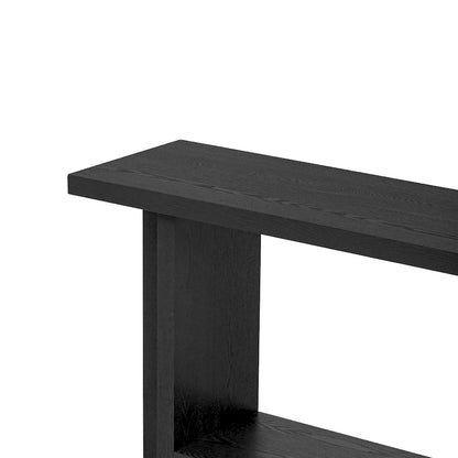 Roomfitters Vintage-Inspired Console Table, Ash Wood Veneer with T-Leg Design for Study, Entryway, Hallway, Living Room