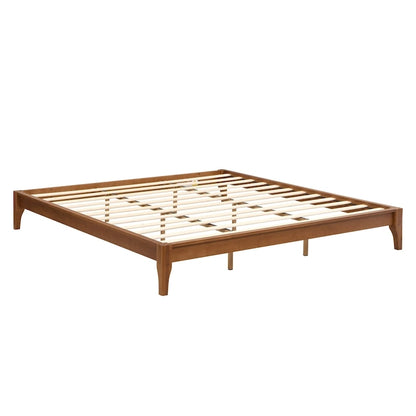 Solid Dry Bamboo Wood Platform Bed Frame by Harper&Bright Designs