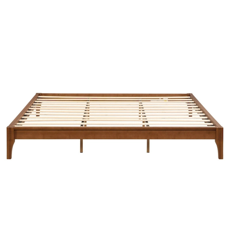 Solid Dry Bamboo Wood Platform Bed Frame by Harper&Bright Designs