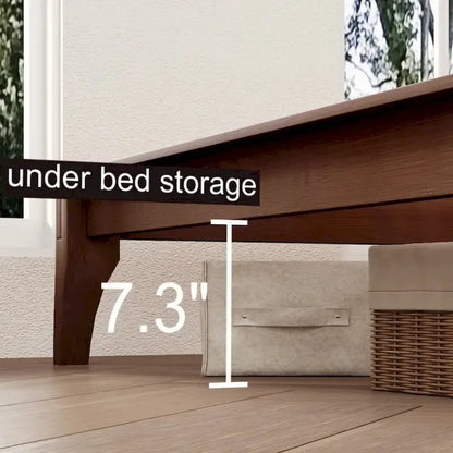 Solid Dry Bamboo Wood Platform Bed Frame by Harper&Bright Designs