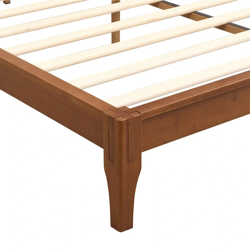 Solid Dry Bamboo Wood Platform Bed Frame by Harper&Bright Designs