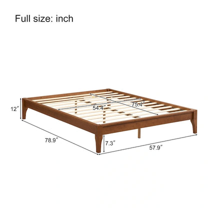 Solid Dry Bamboo Wood Platform Bed Frame by Harper&Bright Designs