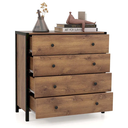 Costway 4-Drawer Dresser Modern Chest of Drawers Wooden Storage
