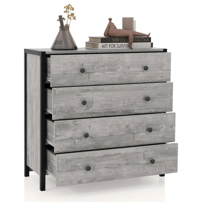 Costway 4-Drawer Dresser Modern Chest of Drawers Wooden Storage