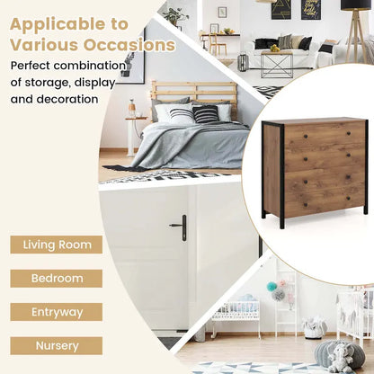 Costway 4-Drawer Dresser Modern Chest of Drawers Wooden Storage