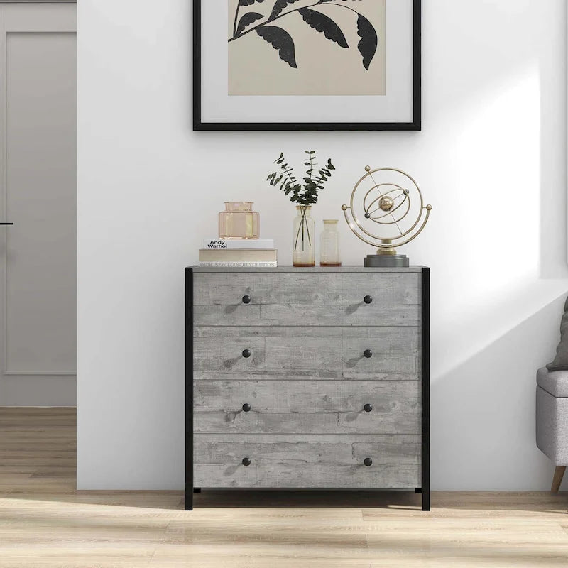 Costway 4-Drawer Dresser Modern Chest of Drawers Wooden Storage