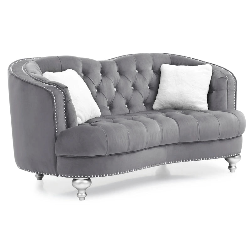 Blue Traditional Loveseat