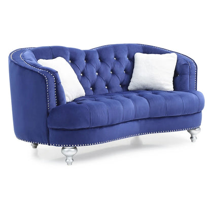 Blue Traditional Loveseat