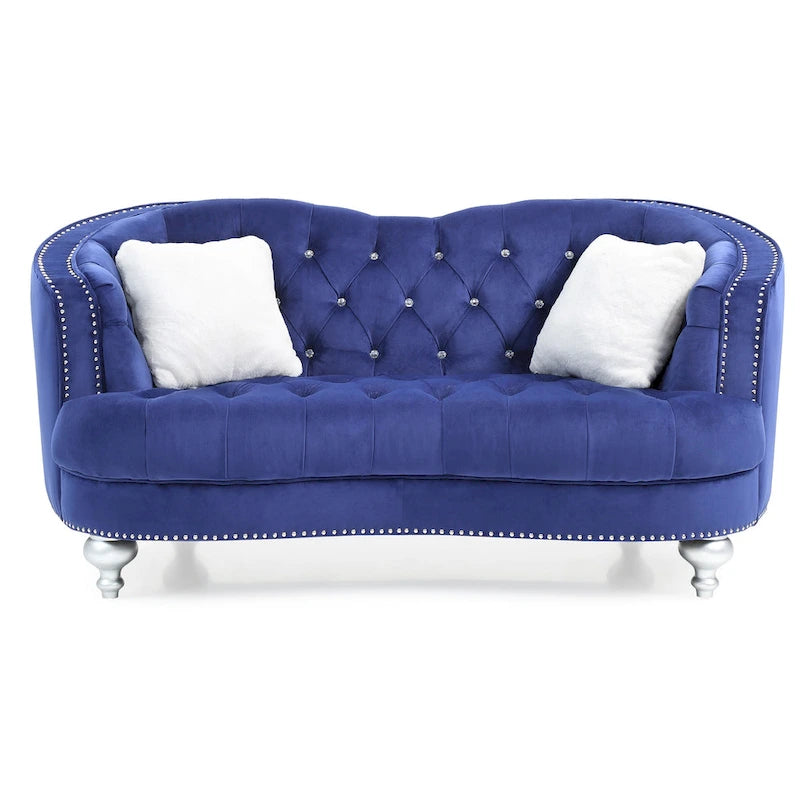 Blue Traditional Loveseat