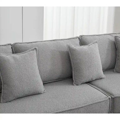 133 Lamb Velvet Convertible Sleeper Sofa with 7 Pillows (3 Back + 4 Throw), Foldable Gaming Bed Design