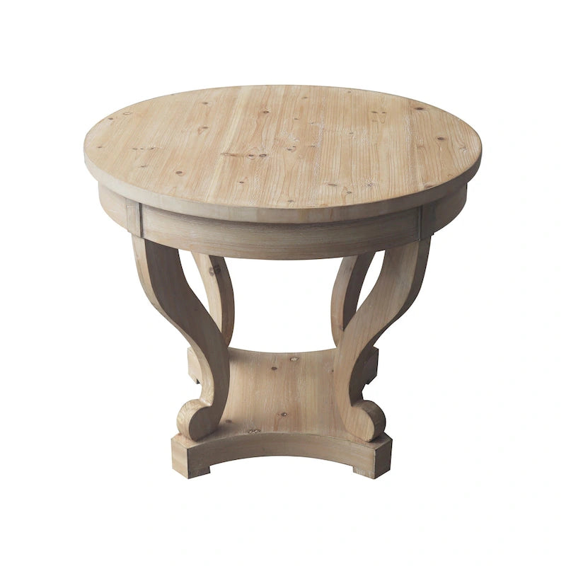 Curved Legs Farmhouse Small Size Round Dining Table End Table Side Table Coffee Table