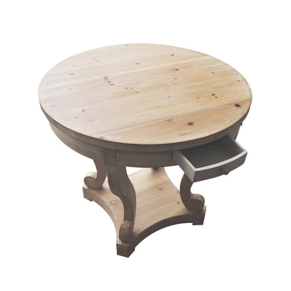 Curved Legs Farmhouse Small Size Round Dining Table End Table Side Table Coffee Table
