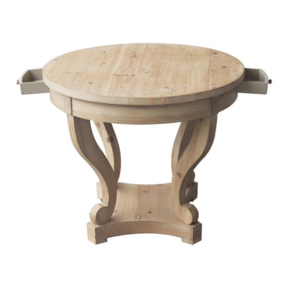 Curved Legs Farmhouse Small Size Round Dining Table End Table Side Table Coffee Table