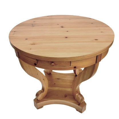 Curved Legs Farmhouse Small Size Round Dining Table End Table Side Table Coffee Table