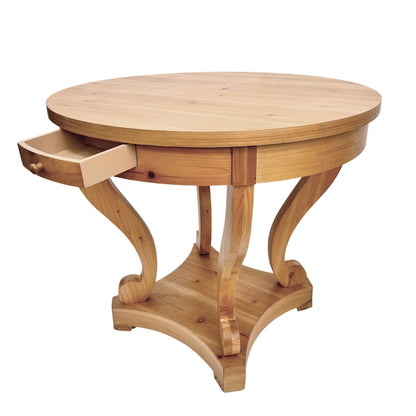 Curved Legs Farmhouse Small Size Round Dining Table End Table Side Table Coffee Table