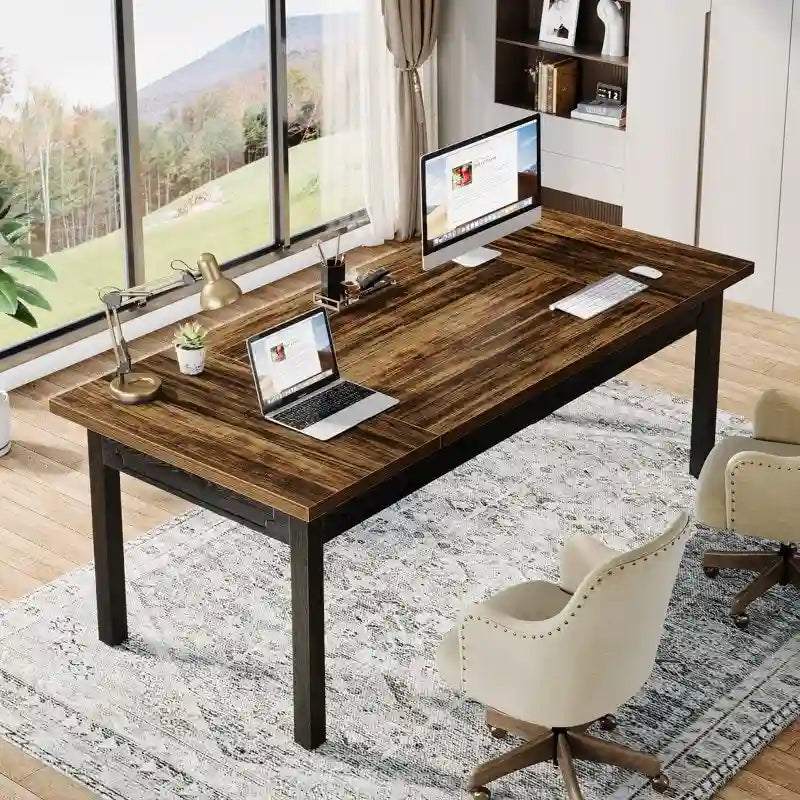 62.9 Inches Computer Desk, Large Executive Office Desk for Home Office