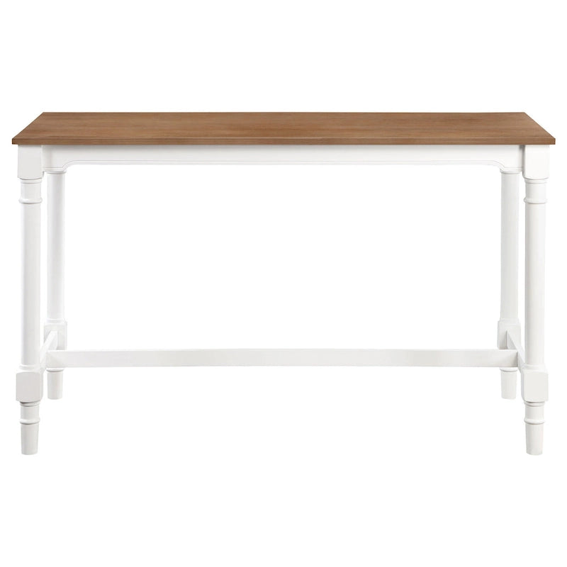 Hima 5 Piece Counter Height Table Set with 4 Stools, Beige Fabric, White