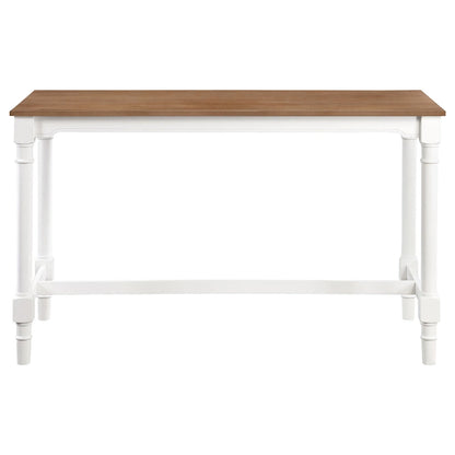 Hima 5 Piece Counter Height Table Set with 4 Stools, Beige Fabric, White