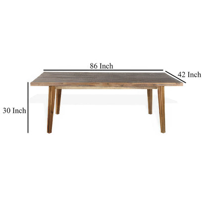 Kerry Dining Table, Light Brown Acacia Wood, Rectangular 86 Inch Top