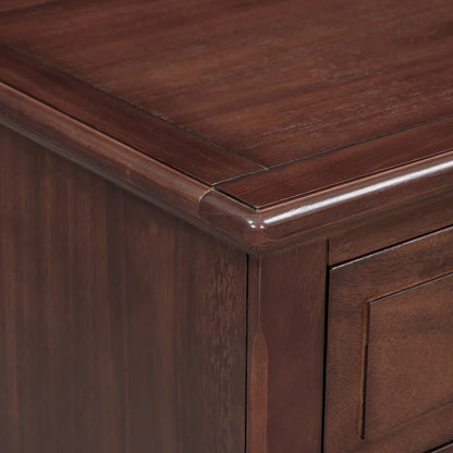 Mid-Century Modern Nightstand, Wooden Lockers with Metal Handle 3 Drawers, Entry Side Table with Solid Wood Legs