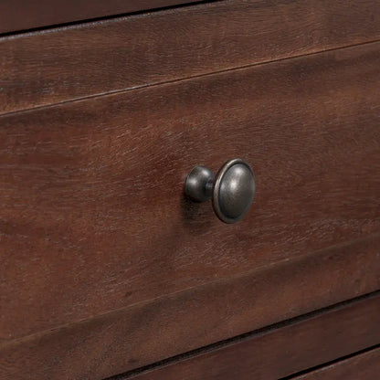 Mid-Century Modern Nightstand, Wooden Lockers with Metal Handle 3 Drawers, Entry Side Table with Solid Wood Legs