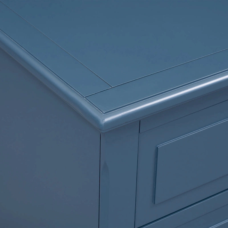 Mid-Century Modern Nightstand, Wooden Lockers with Metal Handle 3 Drawers, Entry Side Table with Solid Wood Legs