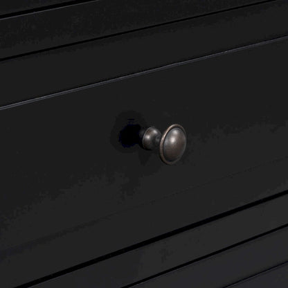 Mid-Century Modern Nightstand, Wooden Lockers with Metal Handle 3 Drawers, Entry Side Table with Solid Wood Legs