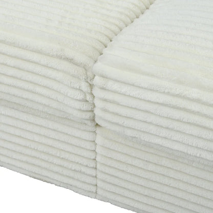 Roomfitters Oversized Loveseat Chaise Lounge Sectional Sofa Bed, Corduroy Sleeper with USB Ports, Cup Holders