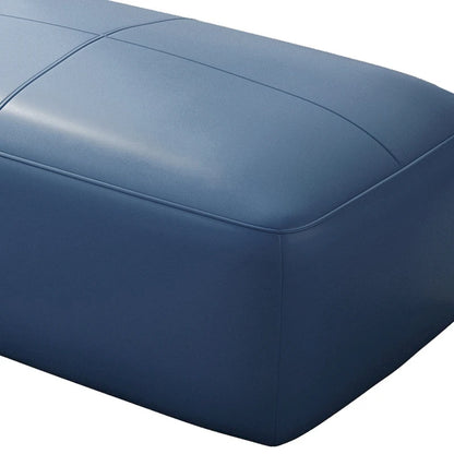 Genuine Leather Ottoman, 43 Upholstered Bench for Living Room and Bedroom