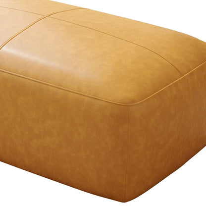 Genuine Leather Ottoman, 43 Upholstered Bench for Living Room and Bedroom