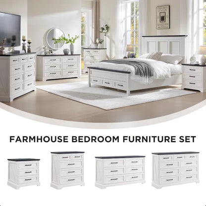 Farmhouse 6 Drawer Dresser for Bedroom, Chest of Drawers, TV Stand