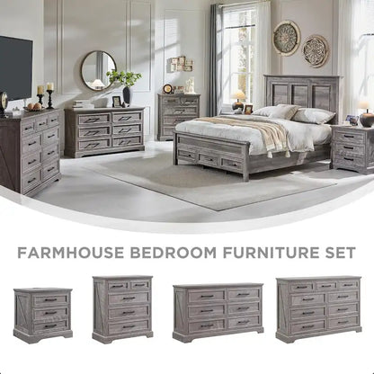 Farmhouse 6 Drawer Dresser for Bedroom, Chest of Drawers, TV Stand