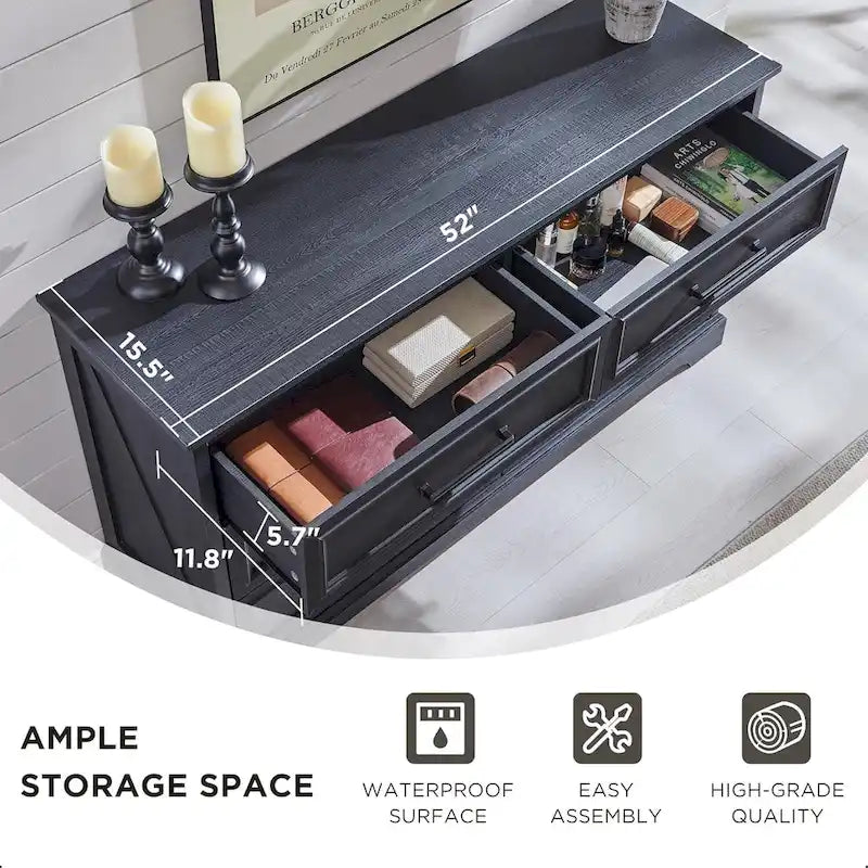 Farmhouse 6 Drawer Dresser for Bedroom, Chest of Drawers, TV Stand